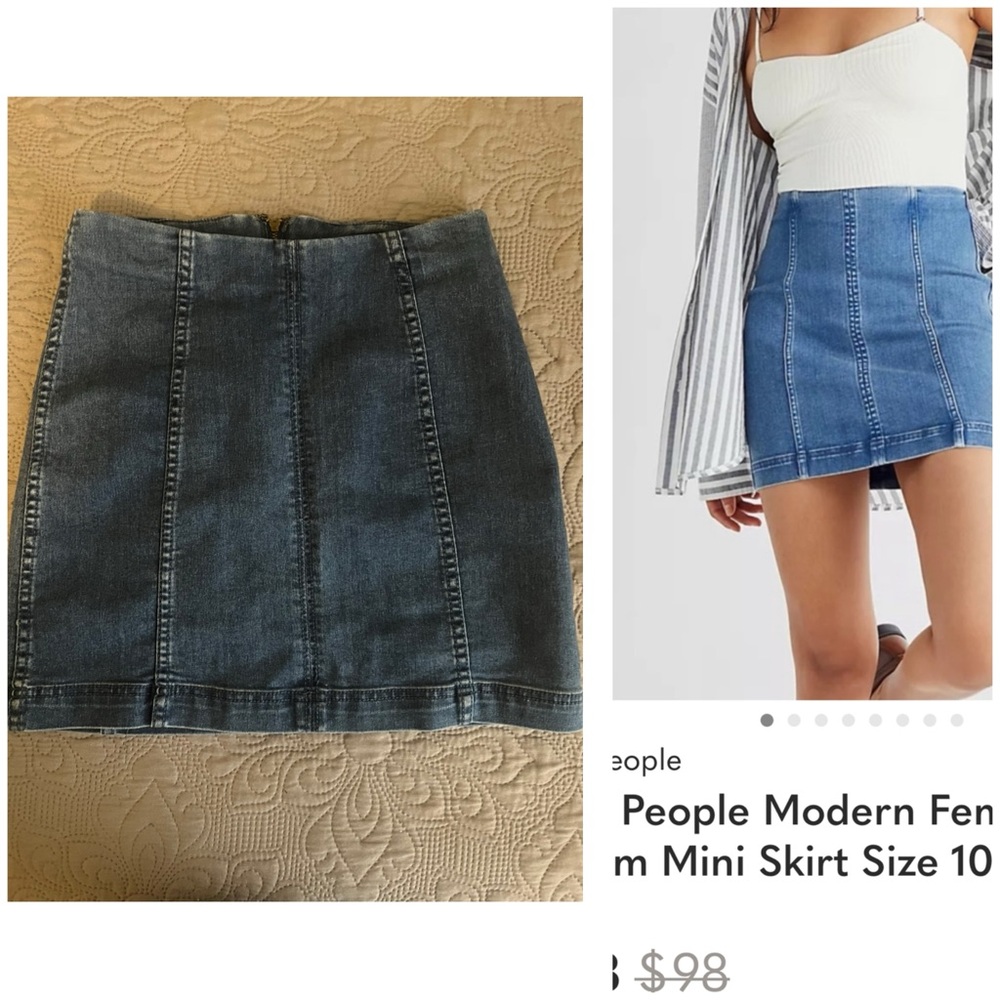 Free People Indigo Mini Skirt